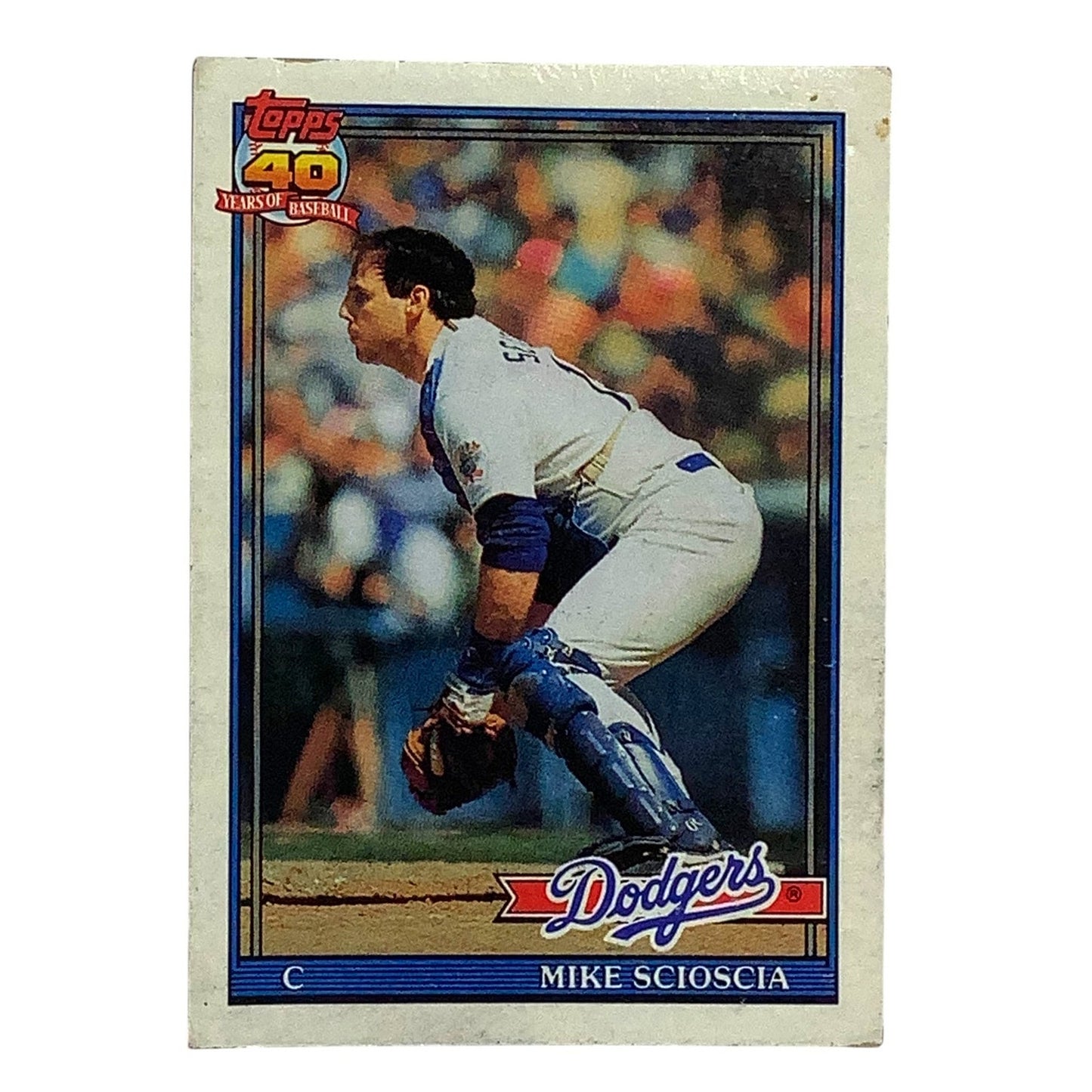 Mike Scioscia, Los Angeles Dodgers, MLB, 1991 Topps Card 305, EX/NM