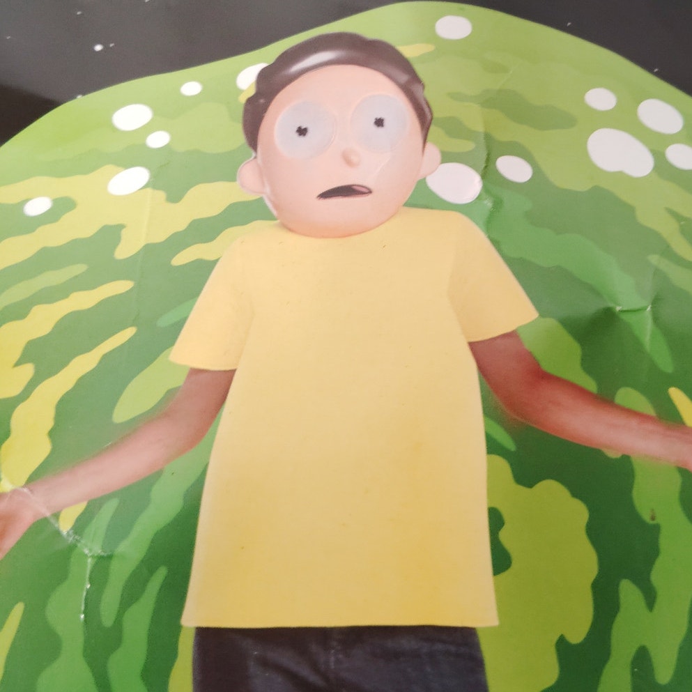 Morty Smith 3D Built-Out Yellow Costume Shirt Kids XL (14-16) Shirt Only