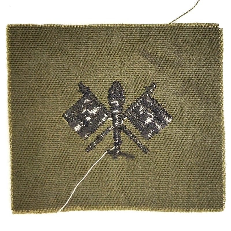 US Army Signal Corps Subdued ODG Branch Patch 2‑1/4" × 2" BDU Sew‑On NOS