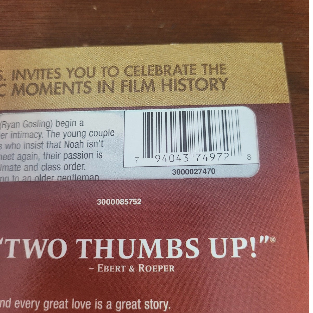 Notebook DVD 2004 Romantic Drama – Ryan Gosling, Rachel McAdams