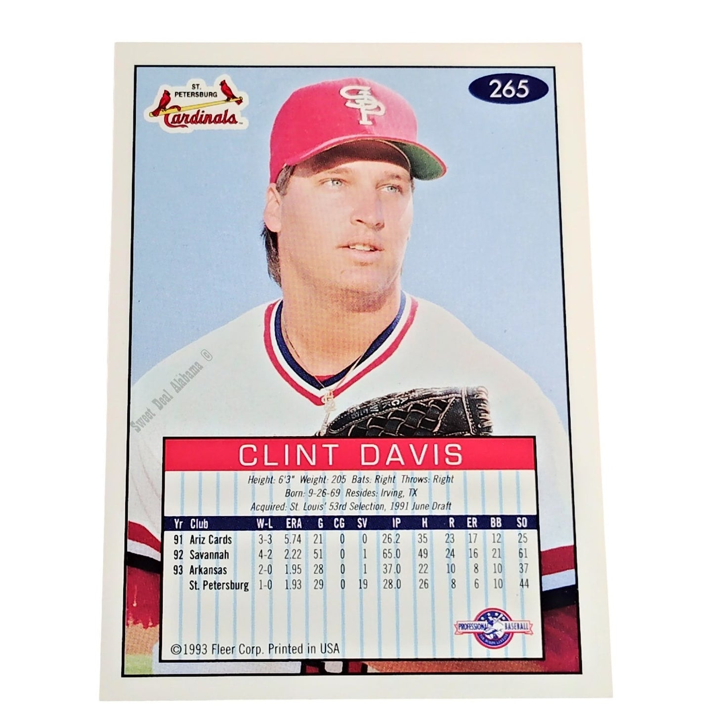 Clint Davis, St. Petersburg Cardinals, #265, 93-94 Fleer Excel Minor Leagues