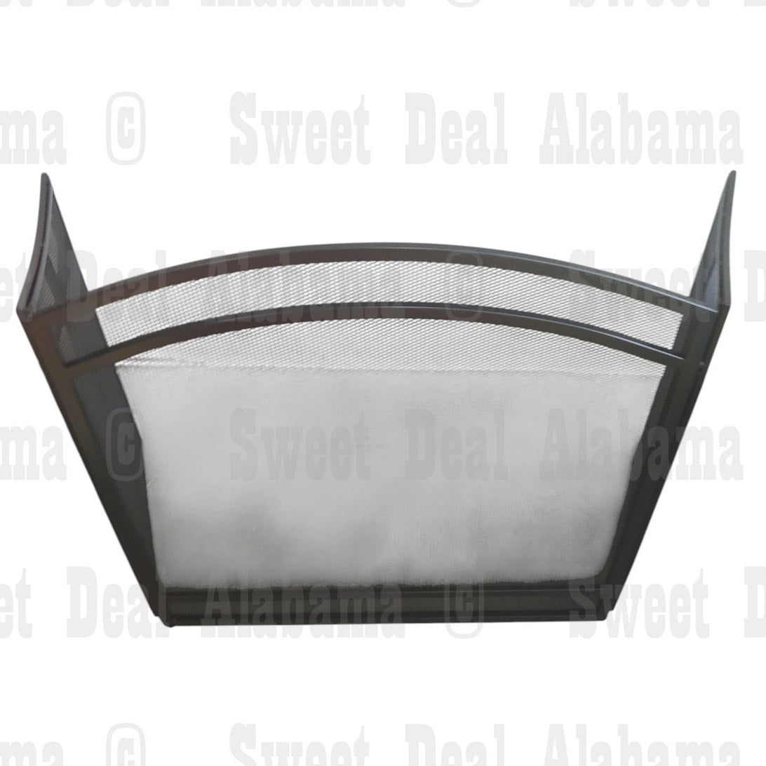 3-Panel Fireplace Screen 27.95"x38" – Black Steel Folding Spark Guard, See-Through