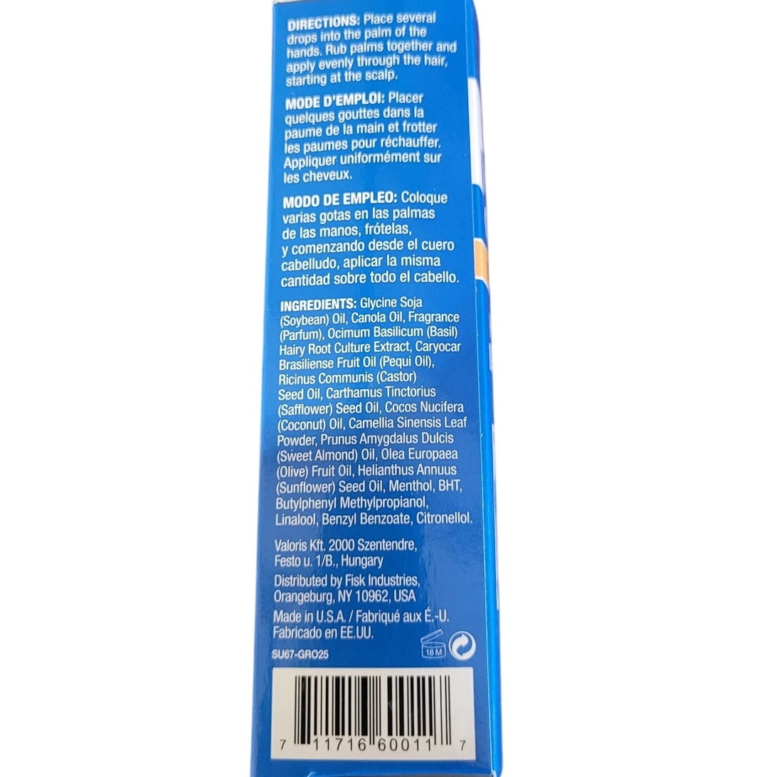 2-PK Difeel Mens Ultra Growth Basil and Castor Hair Oil 2.5 oz.