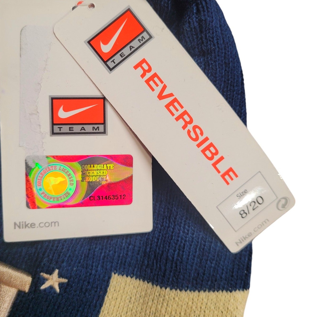 Nike Navy Midshipmen Youth Navy Blue-Black Reversible Knit Beanie, Size 8/20