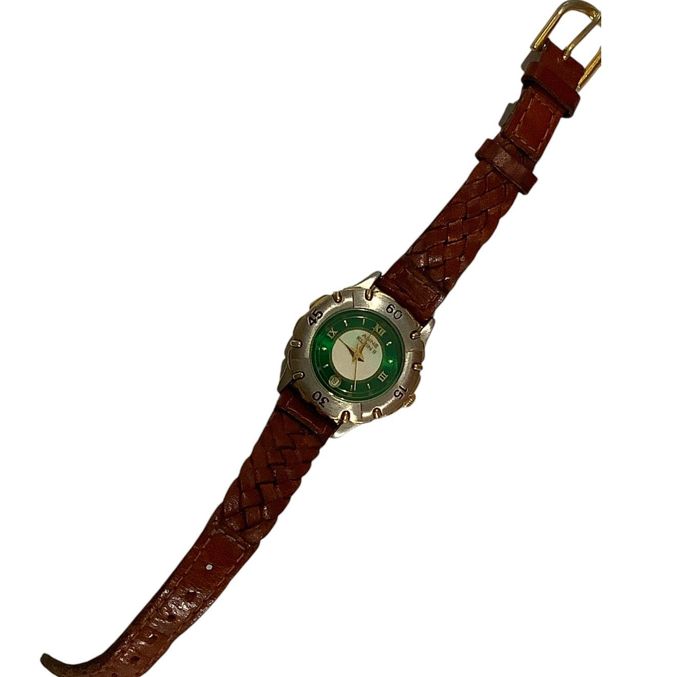 Anne Klein II Ladies Watch, Leather Band and Silver/Gold Trim, 27mm Non-Operable