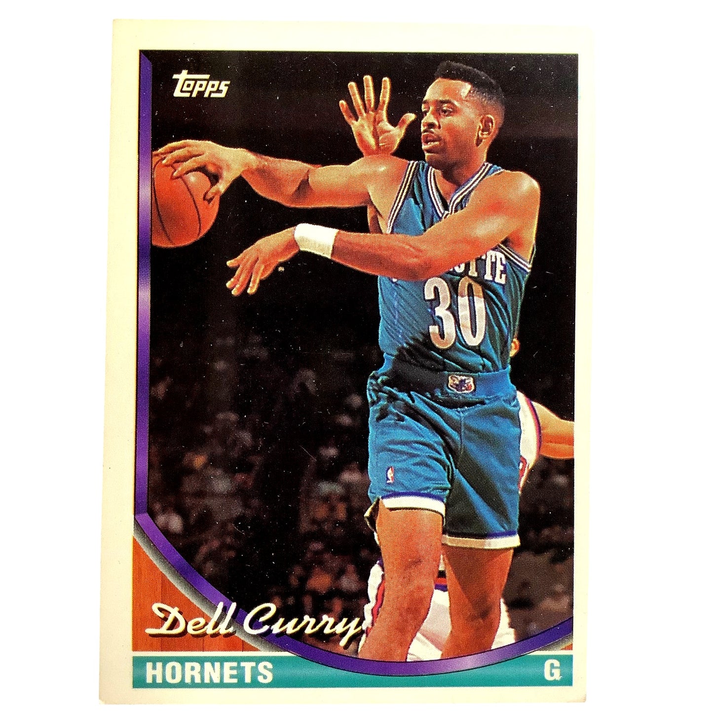 Dell Curry, Charlotte Hornets, 1993 Topps Collector's Card 70, EXC