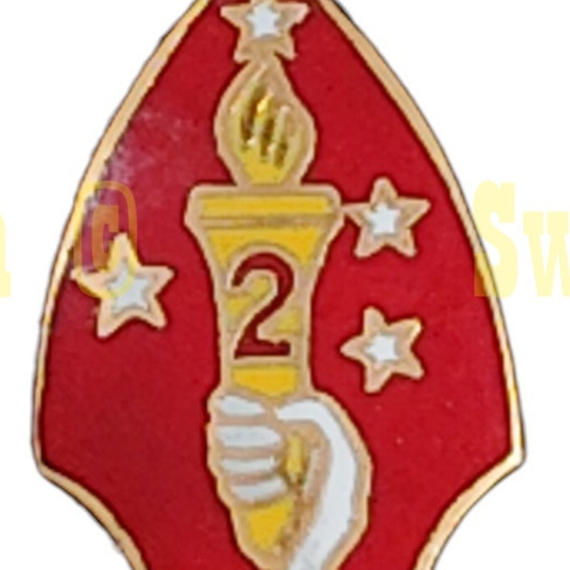 USMC 2nd Division, 1-1/8"H x 3/4"W Hat, Lapel or Brooch Collector's Novelty Pin
