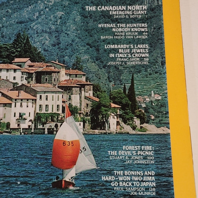 National Geographic Magazine – July 1968, Canadian North, Italy’s Lakes, Hyenas