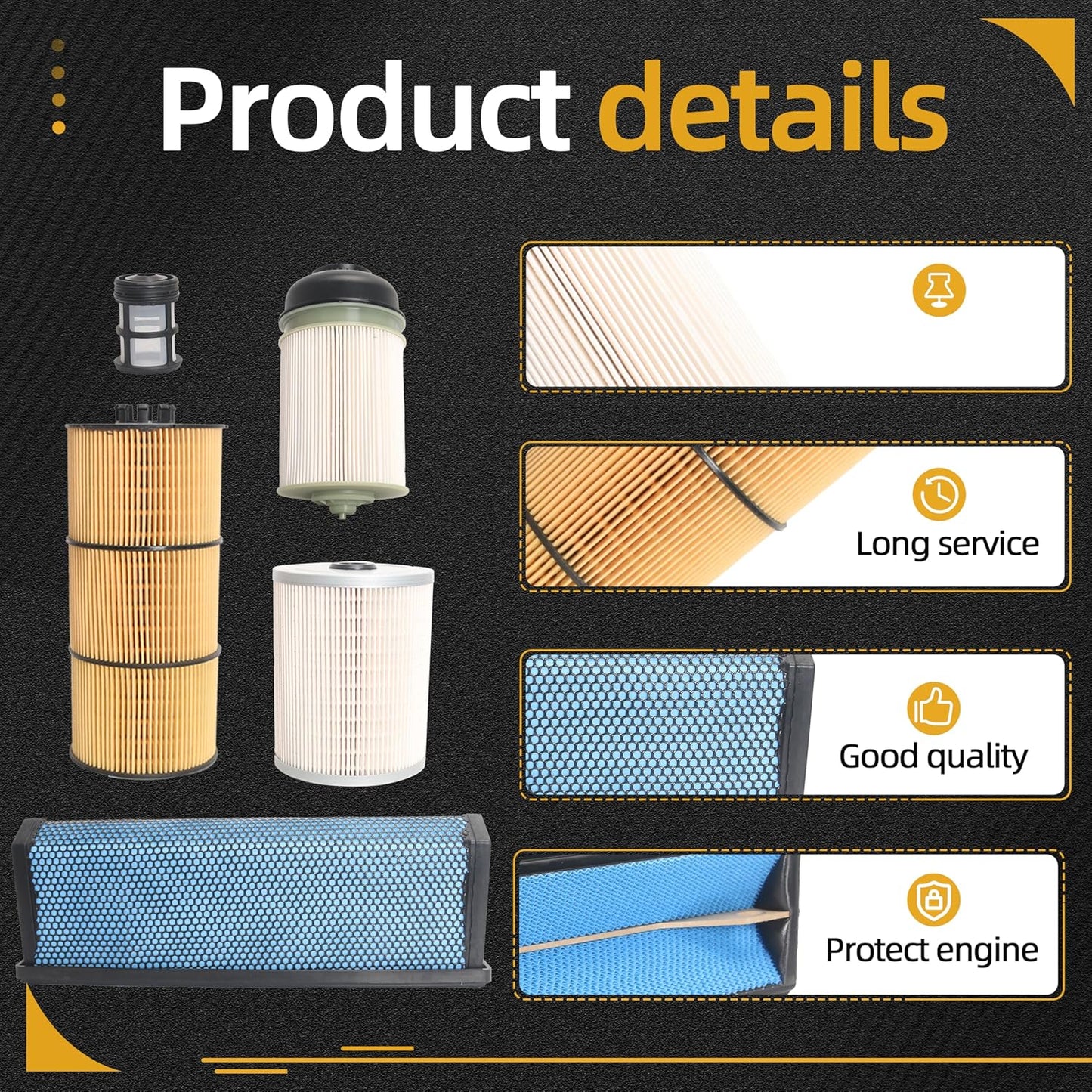 Freightliner Cascadia Filter Kit – DD13 DD15 DD16 – AF27879 FS19915 PF9908 P551005