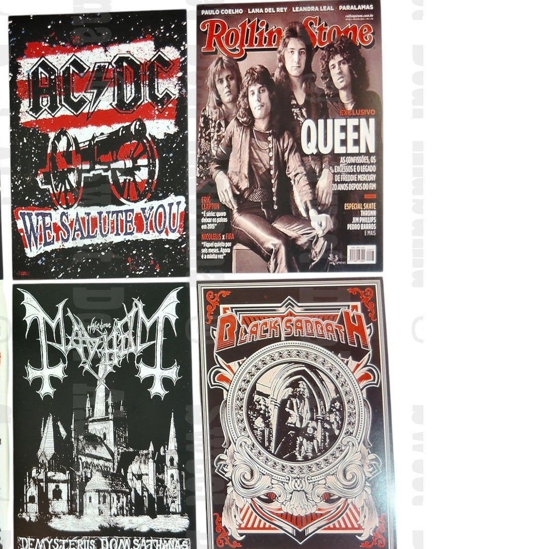 8-Piece Punk Rock Wall Collage Kit - Hip Hop, Rap, Rock & Roll - 6"x4" Posters