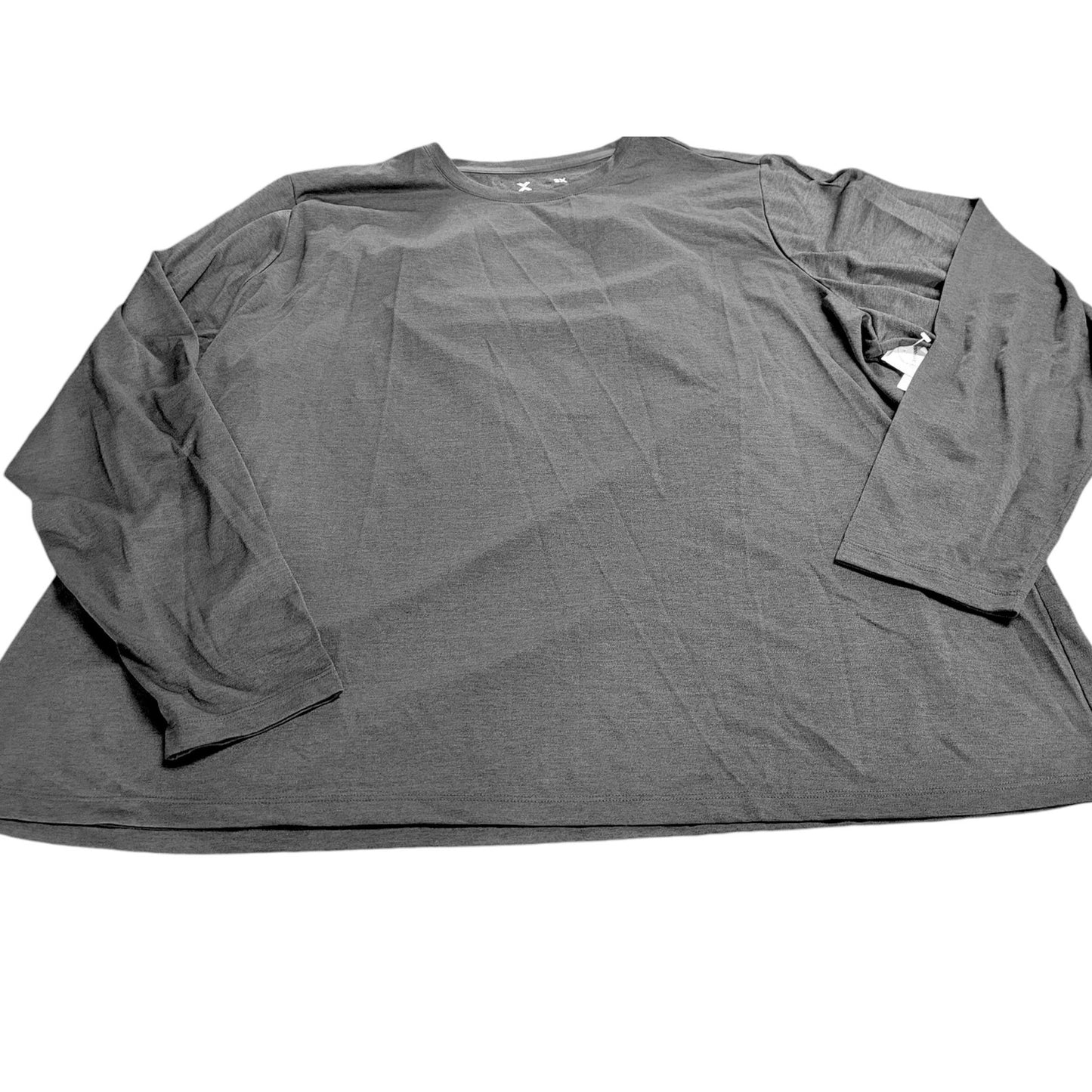 Xersion Womens Crew Neck Long Sleeve T-Shirt Plus Size, Gray, 3XL (22W)