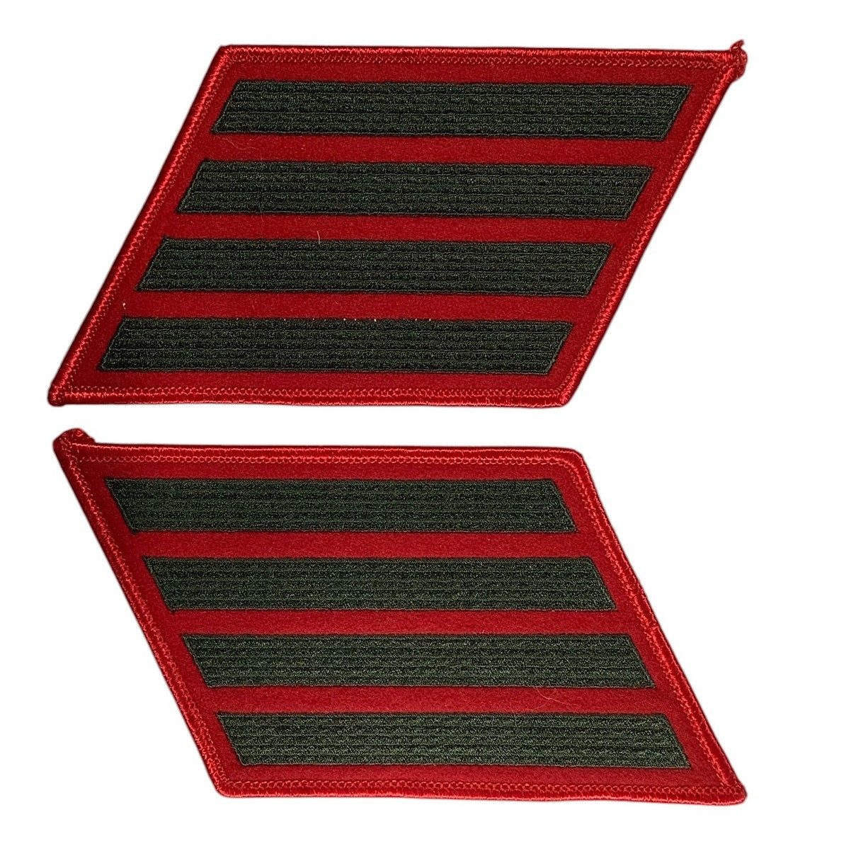 1 Set- 16 Year US Marine Corps Service 4 Stripes - Large Size - Green on RED