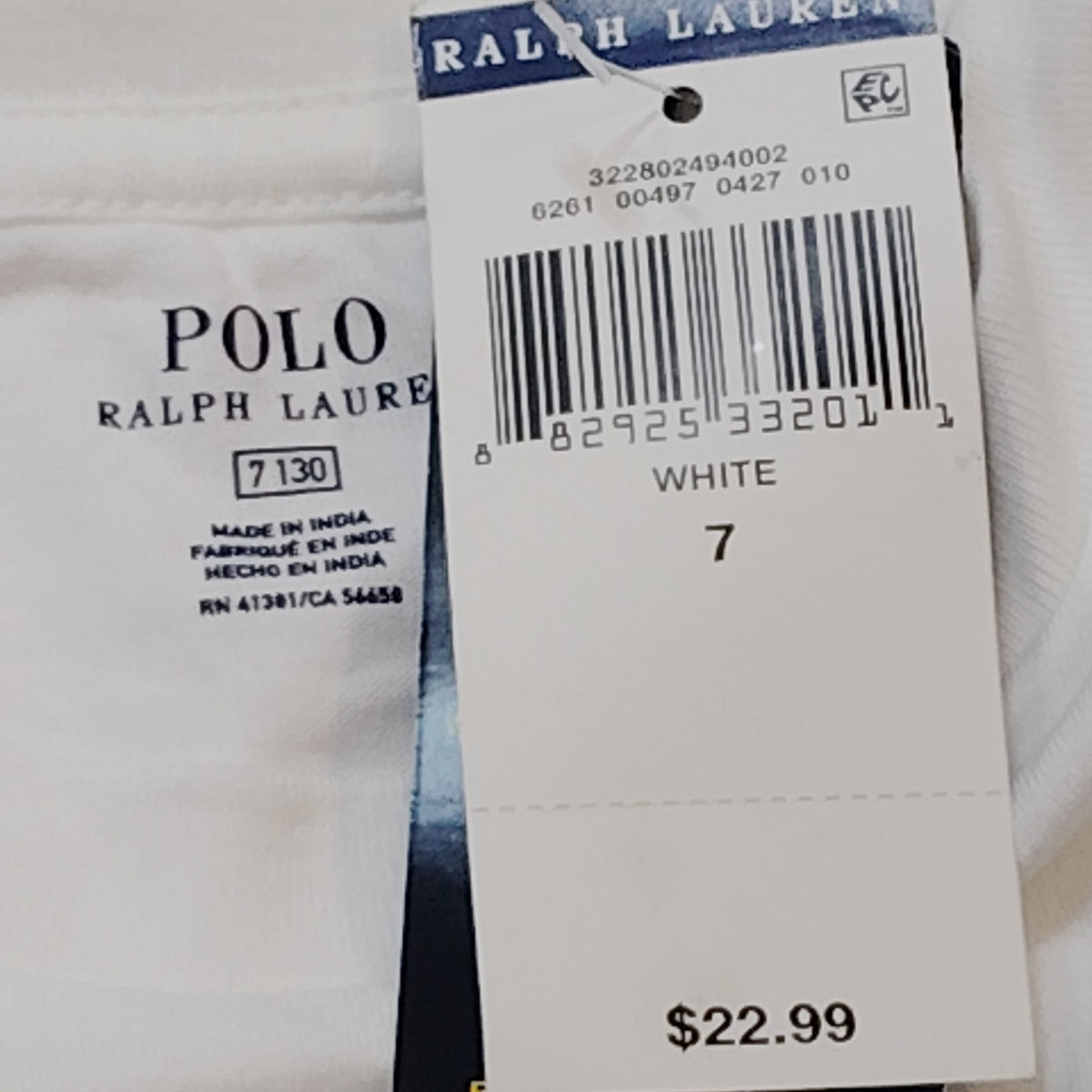 Polo Ralph Lauren Boys 1992 Logo Crewneck Cotton Jersey Tee White Size 7