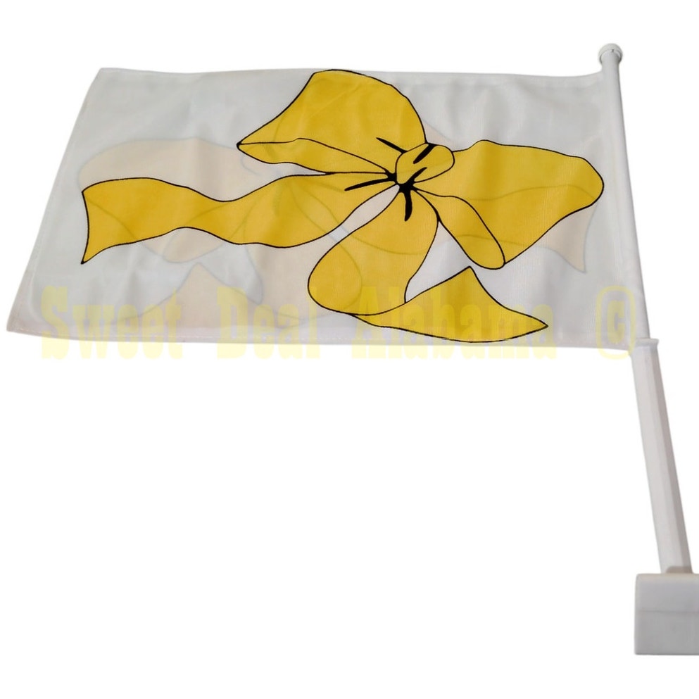 12" x 18" Car Flag - Yellow Ribbon, Double Sided, 2-Play Flag
