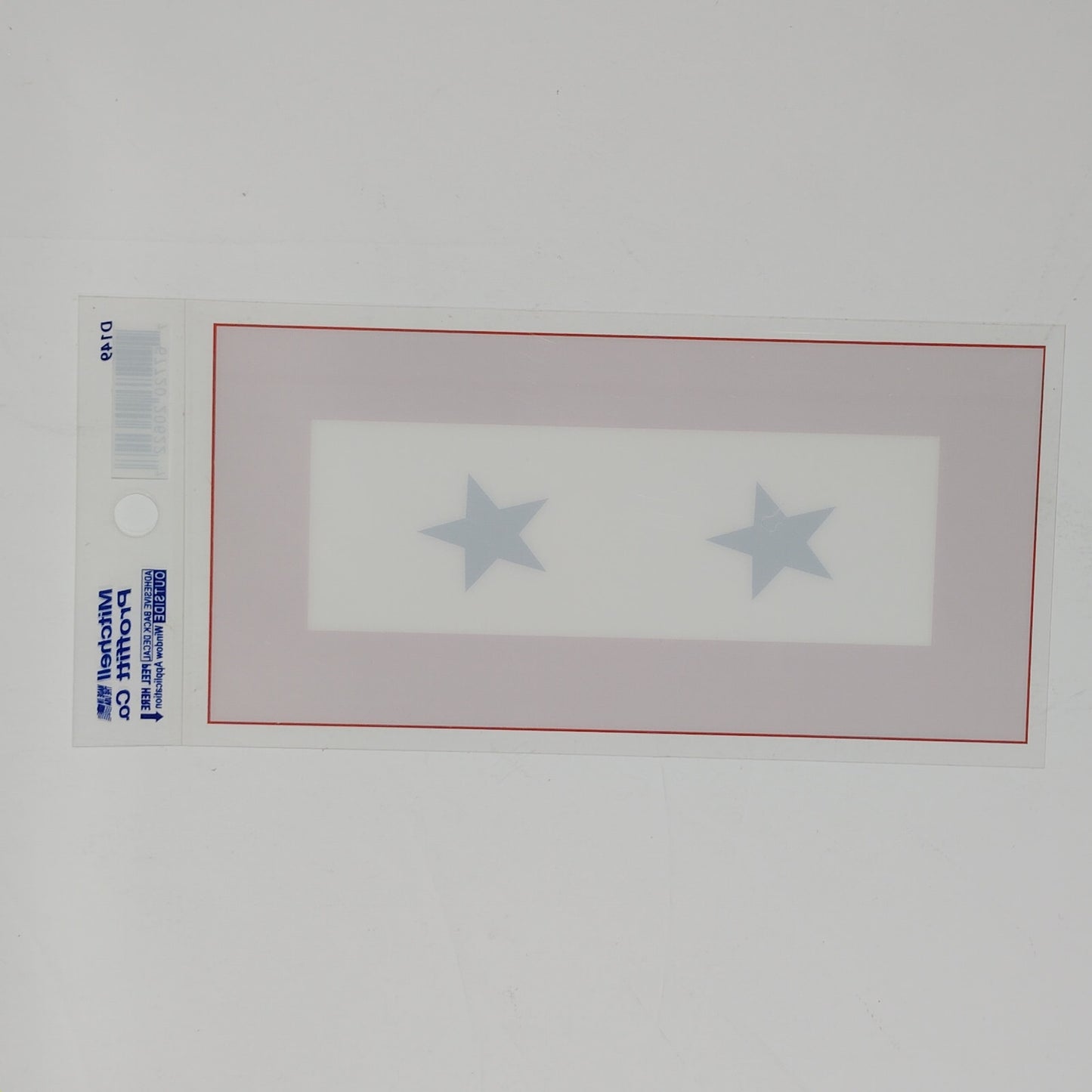 Two Star Service Ribbon Decal 6" x 3" Blue Star Banner, Vinyl Window Sticker