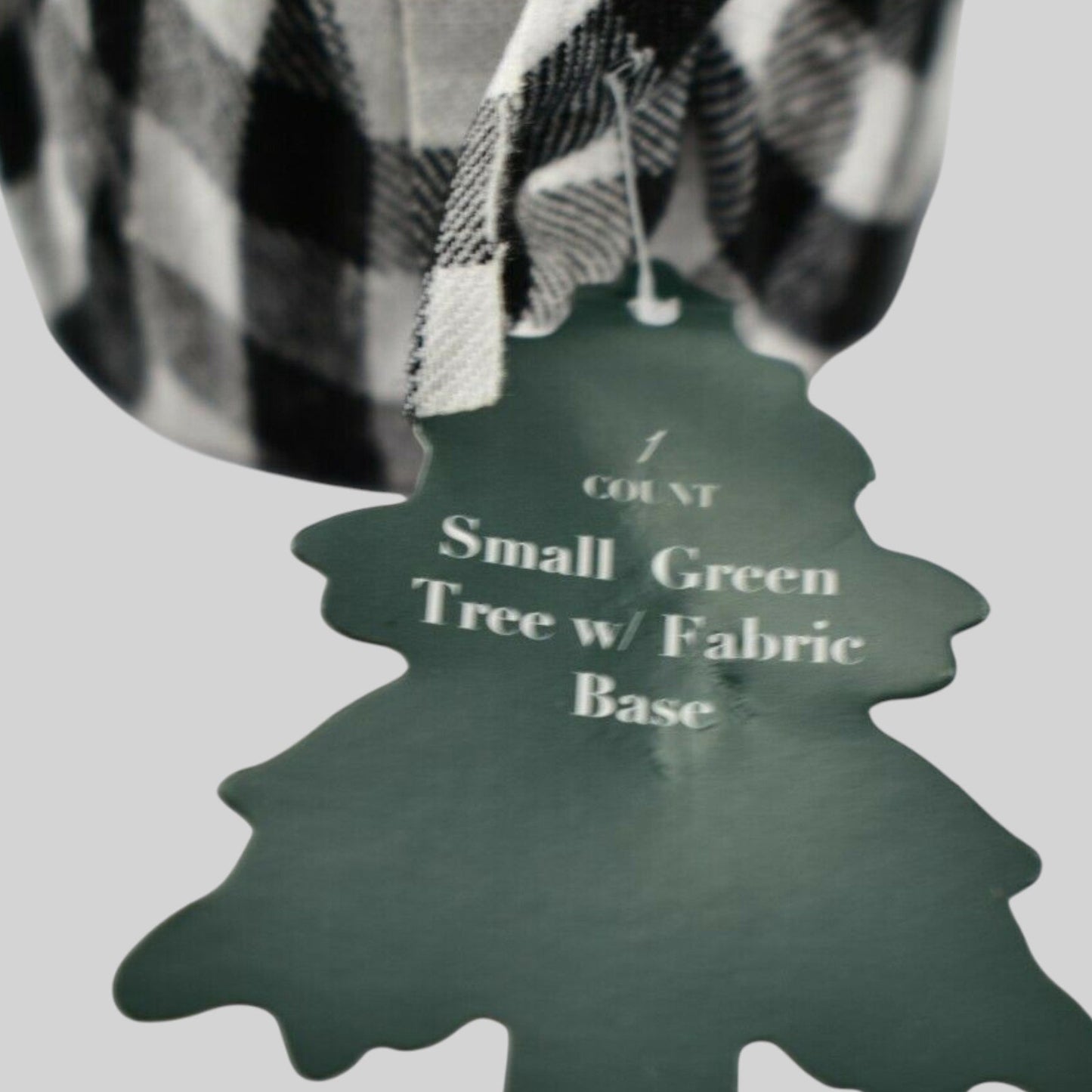 3‑PK Small Centerpiece Trees, 14" Tall – Black & White Fabric Base, Rustic Décor