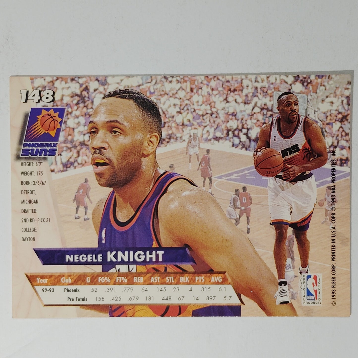 1993–94 Fleer Ultra Negele Knight #148 – Phoenix Suns – NBA Card