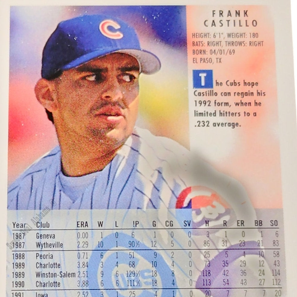 Frank Castillo, Chicago Cubs, #382, 1994 Fleer Baseball Collector's Card