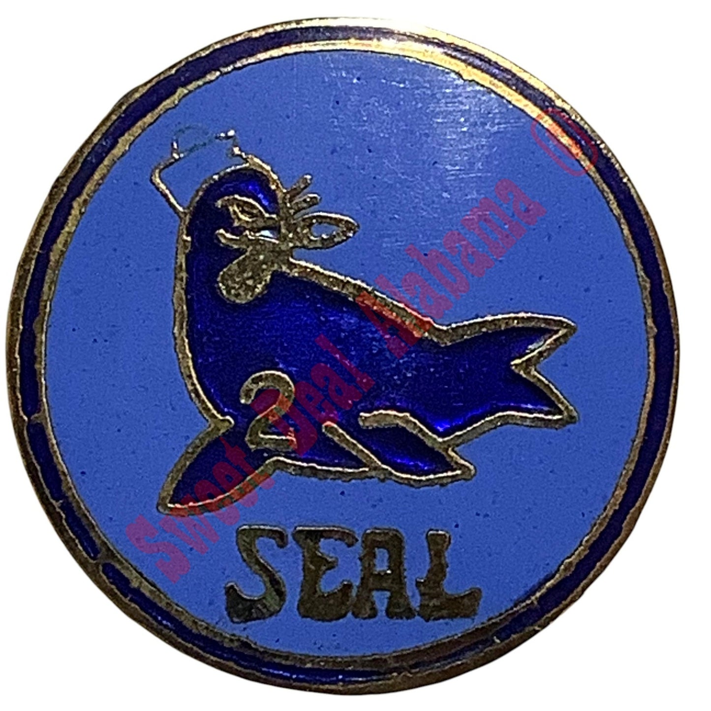 Vintage Navy Seals Team 2 (Two) Hat, Lapel or Tie Pin, 1" Diameter