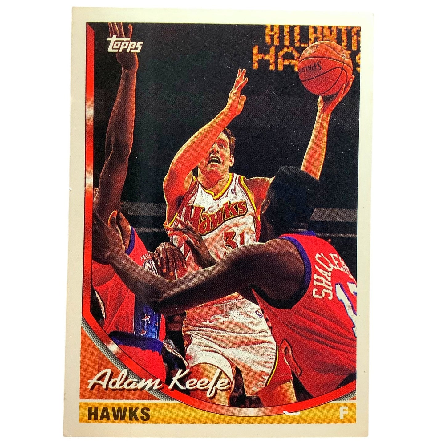 Adam Keefe, Atlanta Hawks, 1993 Topps Collector's Card 157, EXC