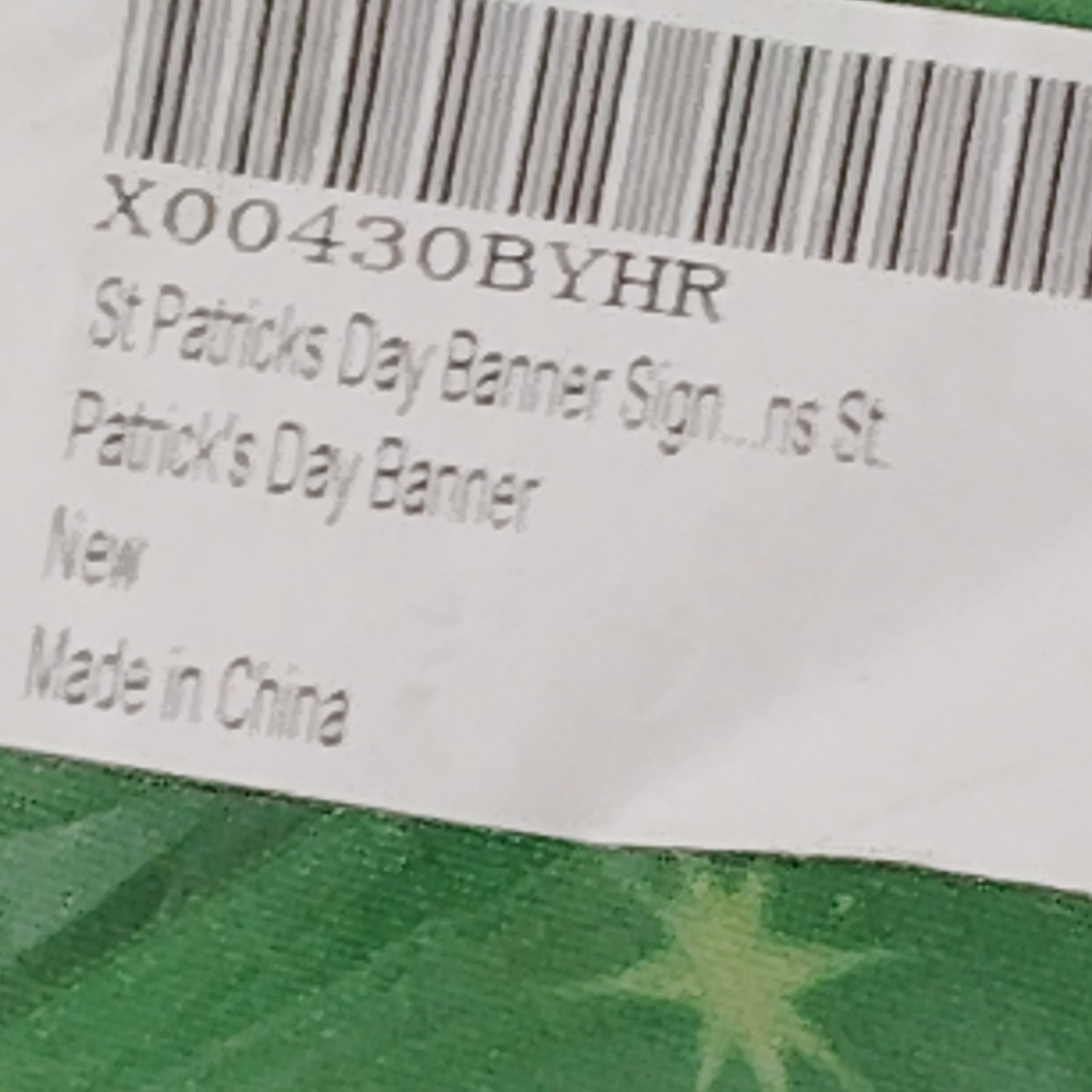 St. Patrick’s Day Banner Sign 120" x 20" Polyester with Grommets & Ribbon String