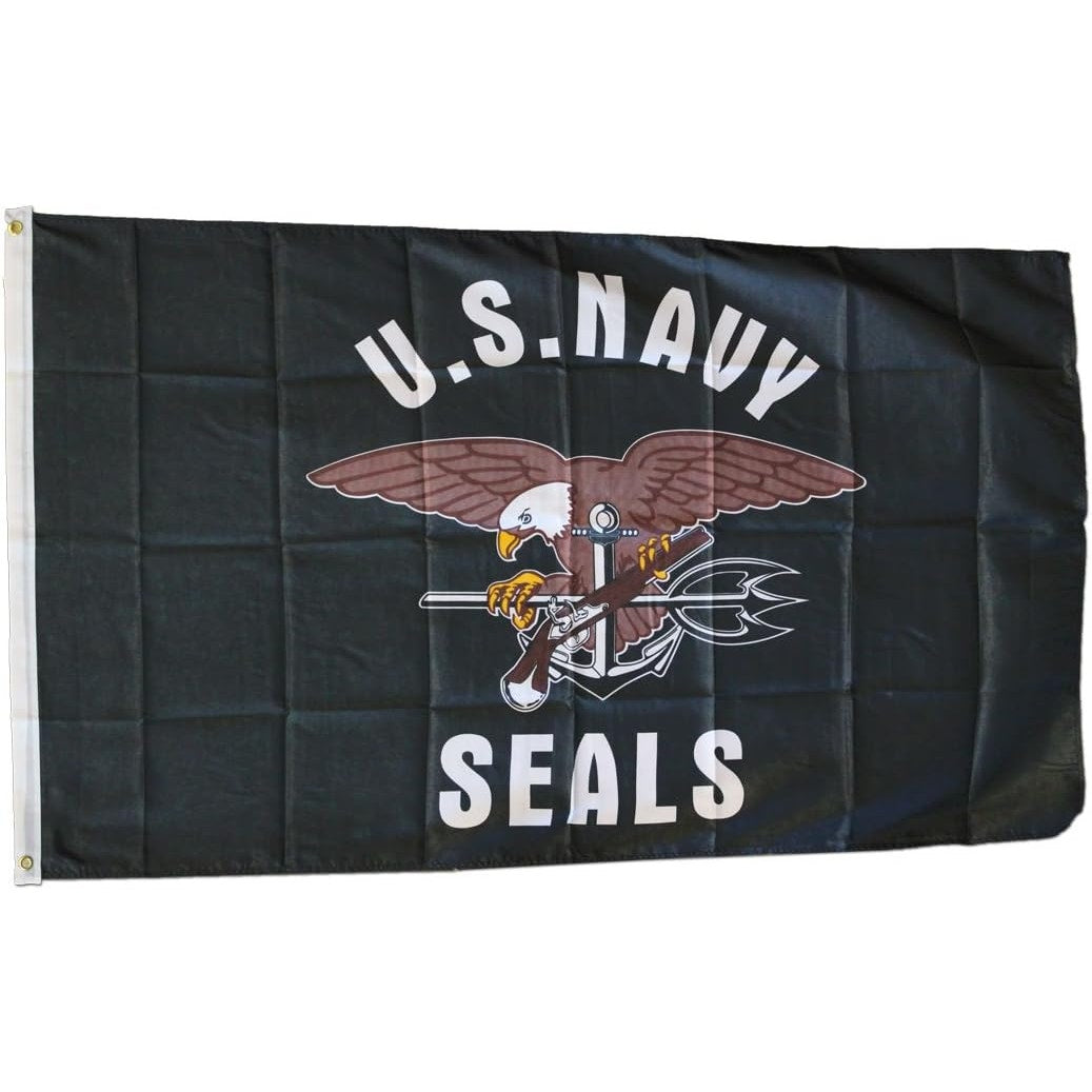 U.S. Navy Seals Flag, 3' x 5' Poly Flag / Banner, Grommets