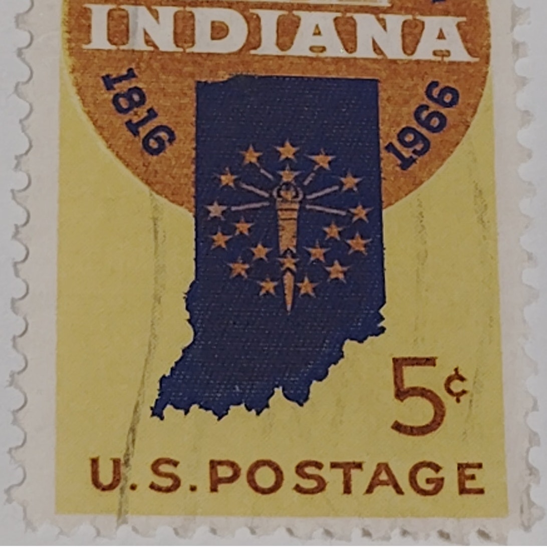 1966 Scott #1308 – 5¢ Indiana Statehood Sesquicentennial / Corydon Capitol