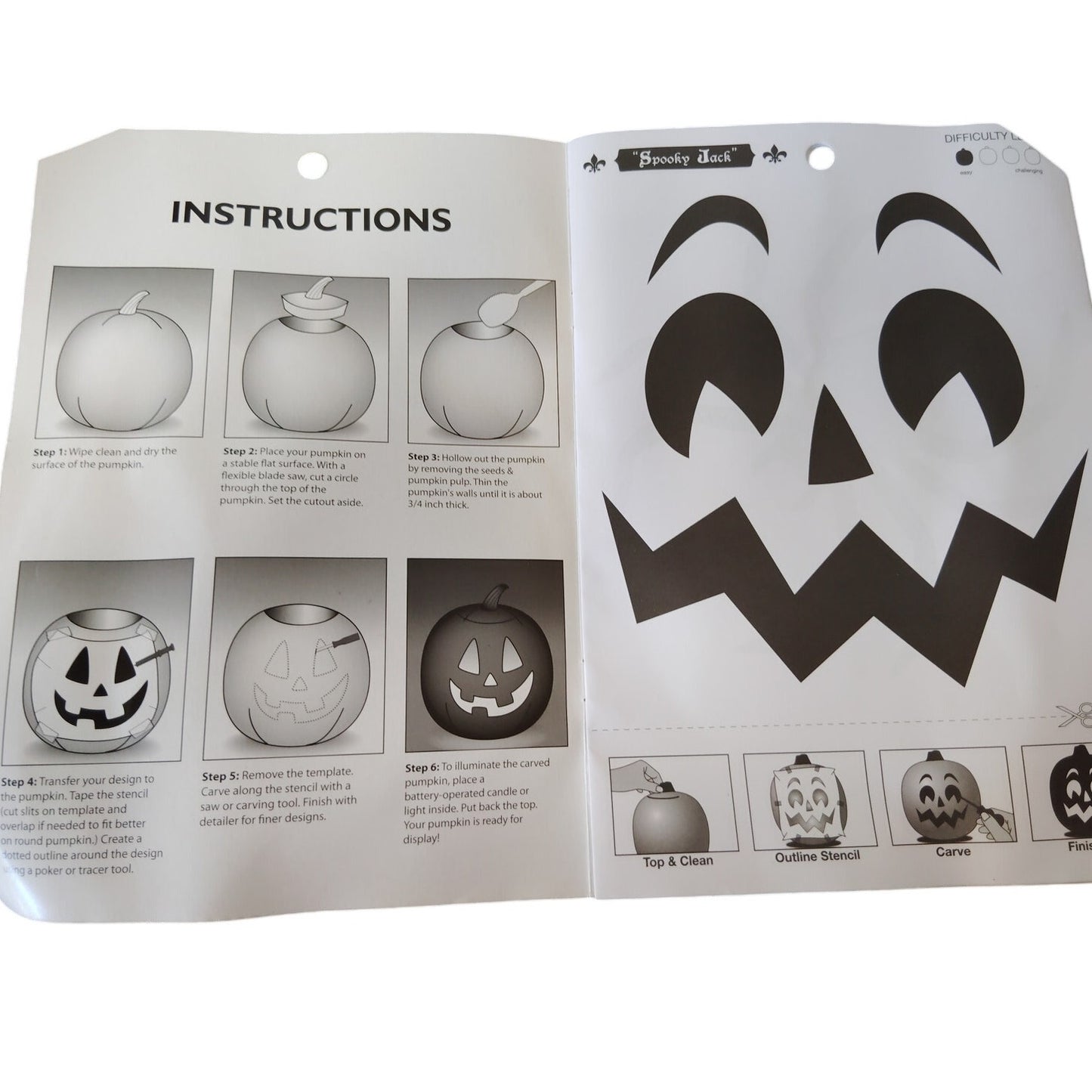 Hyde & EEK Boutique Halloween Pumpkin Carving Kit, 8 Stencils, 4 Easy-Grip Tools