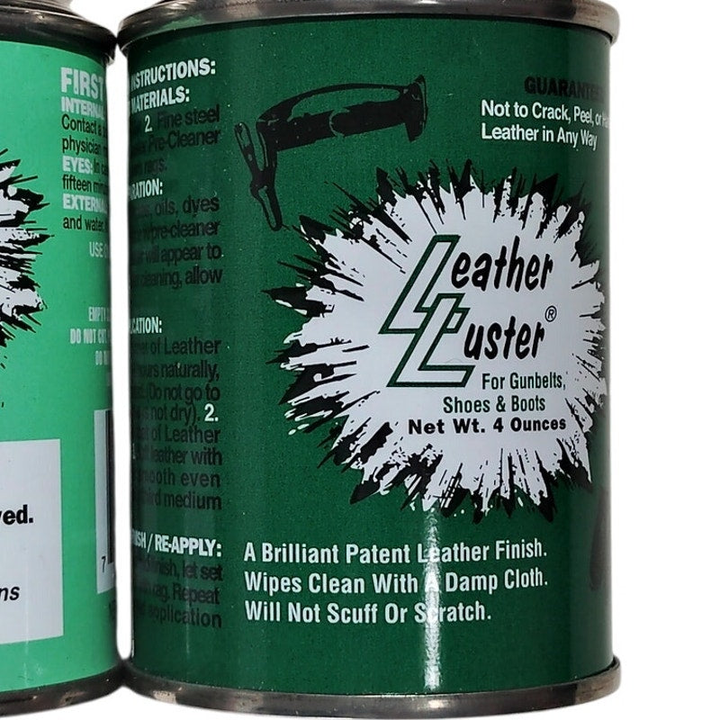 Leather Luster Hi Gloss BLACK Brilliant Leather Finish 12oz Includes Finish, Wool Pad & Instructions