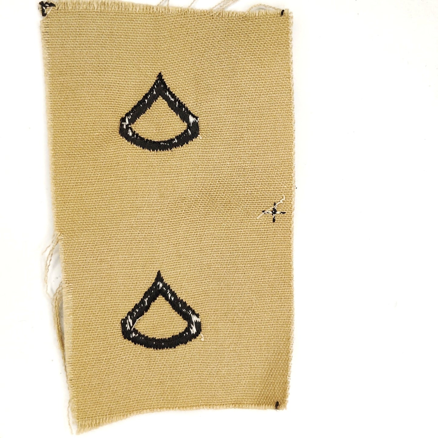 US Army PFC E‑3 Rank Patch Pair Desert Tan w/ Black Embroidery 4‑1/4" × 2‑1/4"