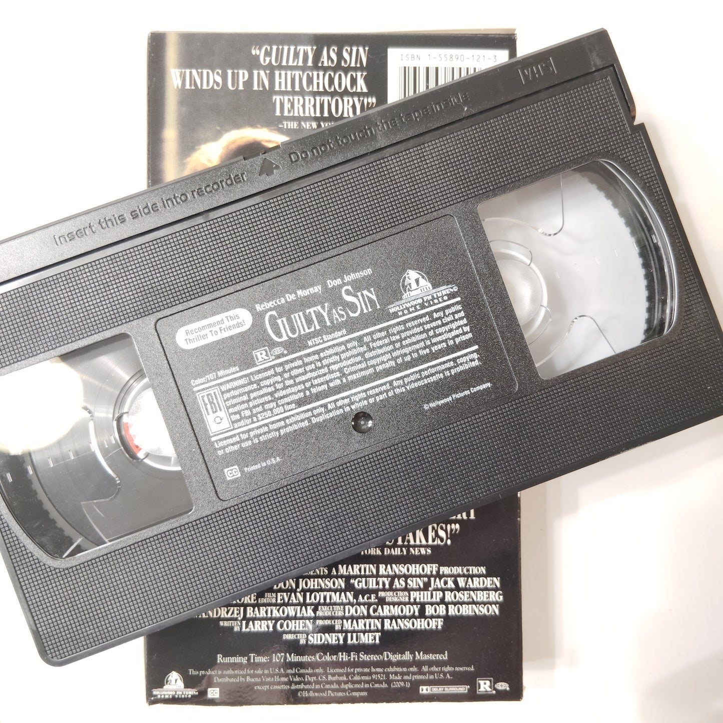 Guilty as Sin VHS 1993 Rebecca De Mornay Don Johnson Thriller