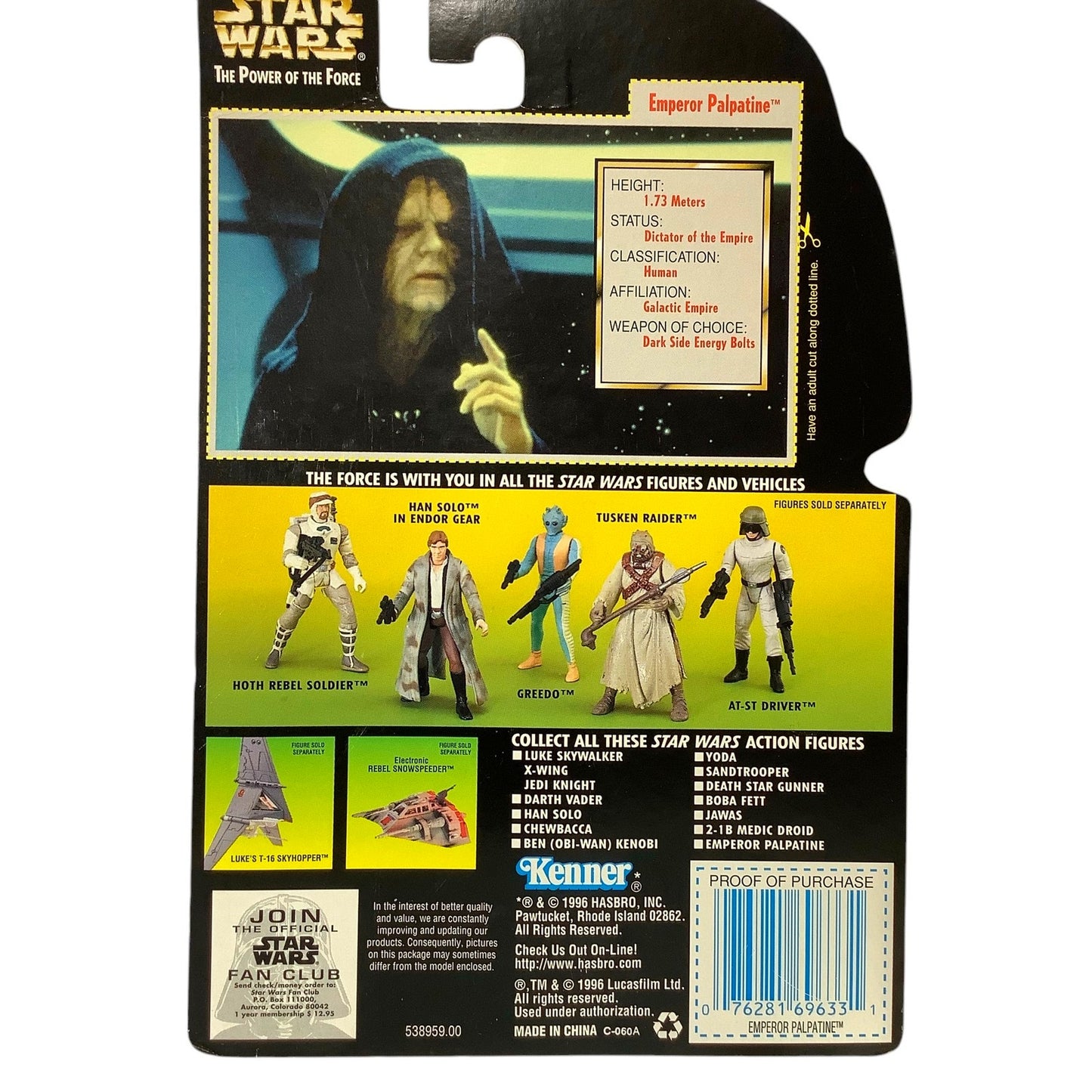 1996 Star Wars - Emperor Palpatine, Power of the Force 3.75" Action Figure