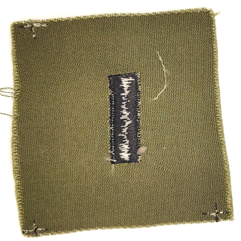 Army Warrant Officer 1 WO1 Rank Patch Black Bar on ODG – Sew‑On 2‑1/2" × 2‑3/8"