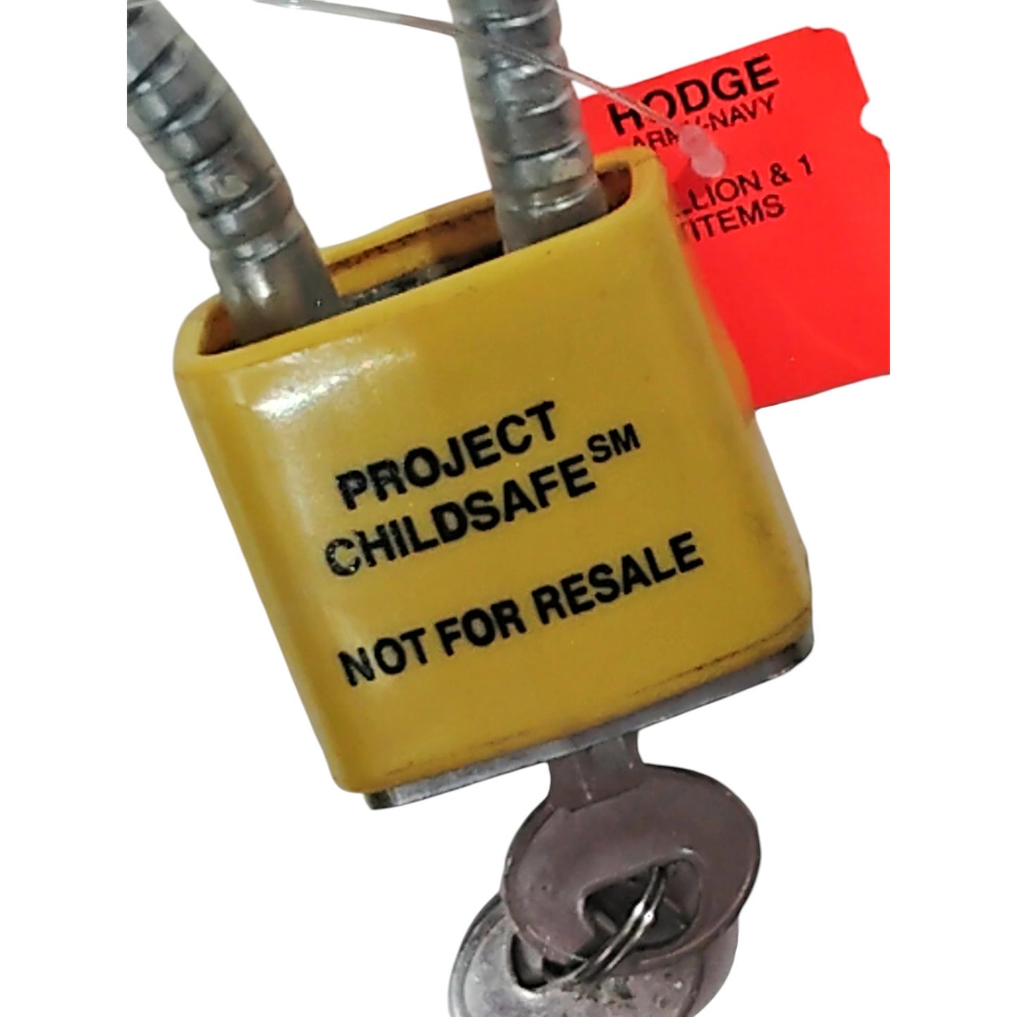 Protect Child-Safe Cable Lock – Patent 6705134 – Yellow Jacket – Keyed Padlock – Retail Display