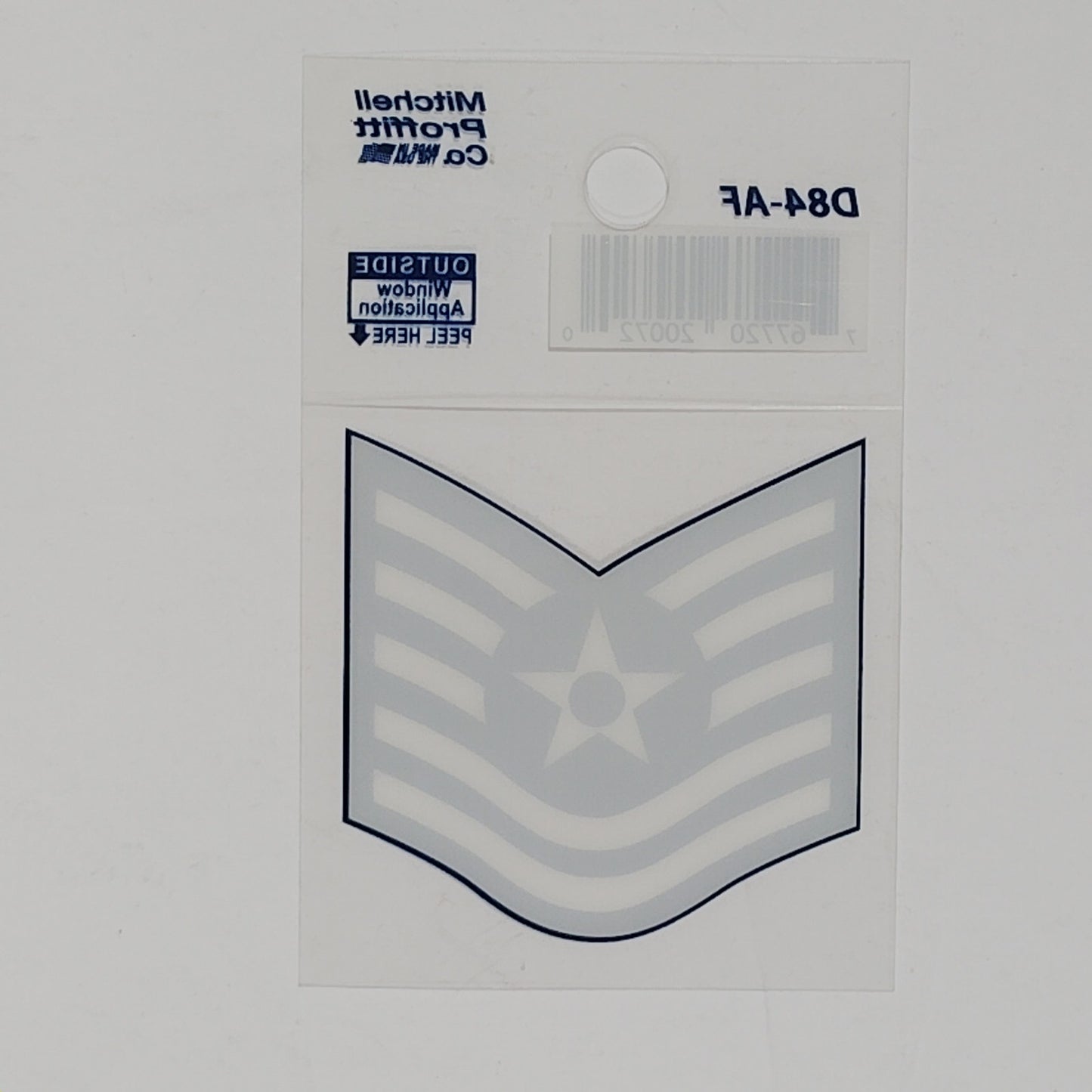 USAF E-6 Technical Sergeant Decal 2.25" x 2.375" Vinyl – Outside Window – D84‑AF