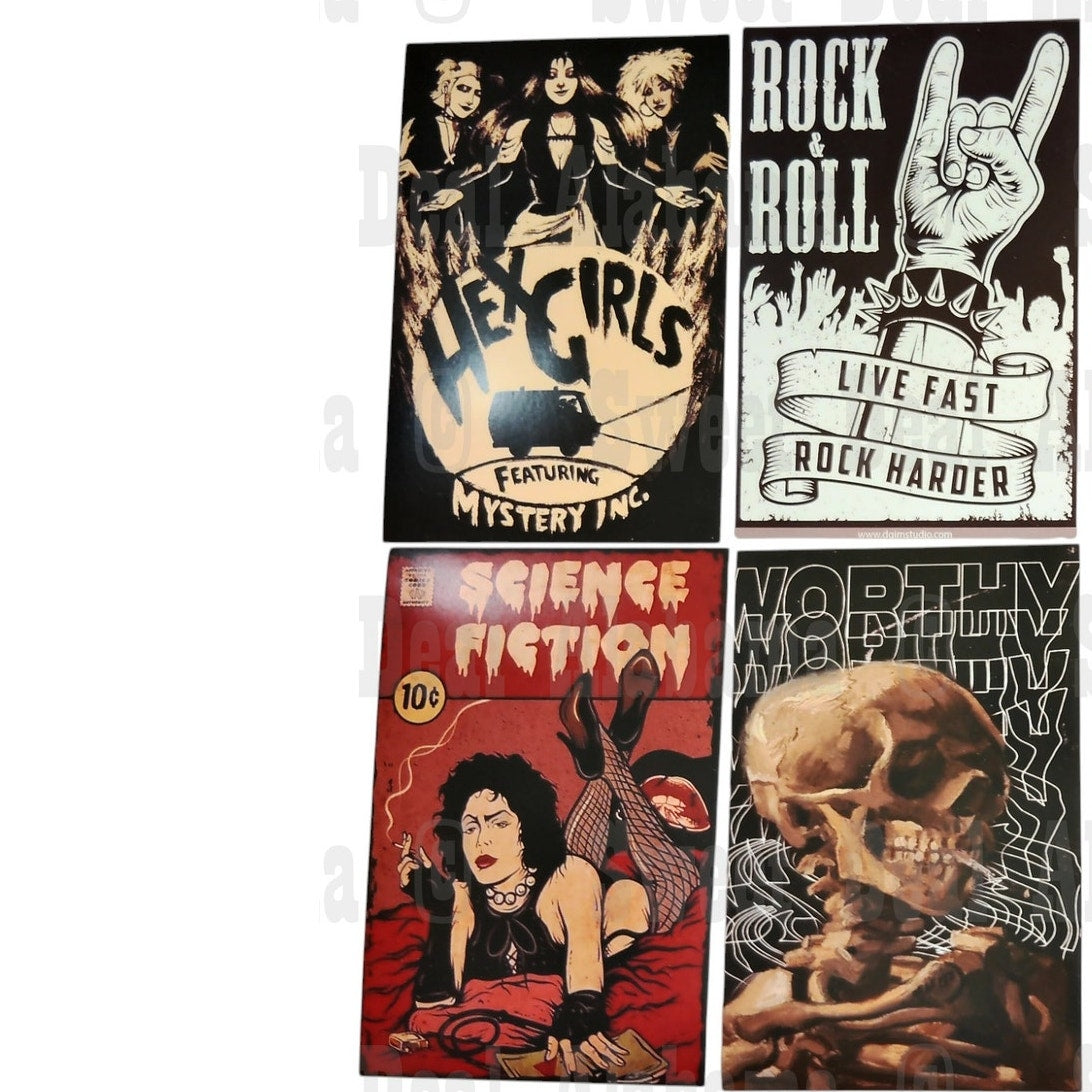 8-Piece Punk Rock Wall Collage Kit - Hip Hop, Rap, Rock & Roll - 6"x4" Posters