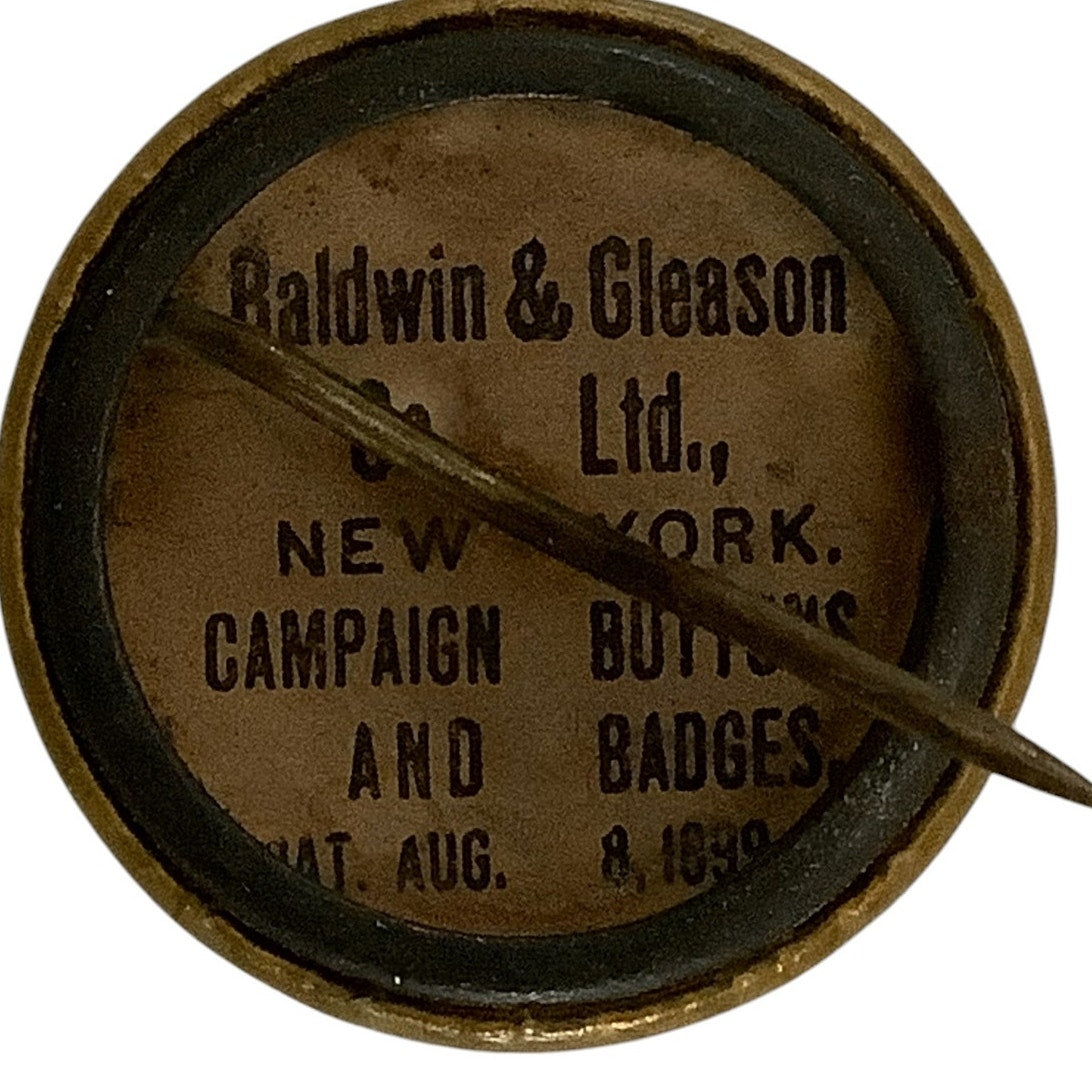 1899 William McKinley Presidential Button with Theodore Roosevelt as VP, 7/8"D