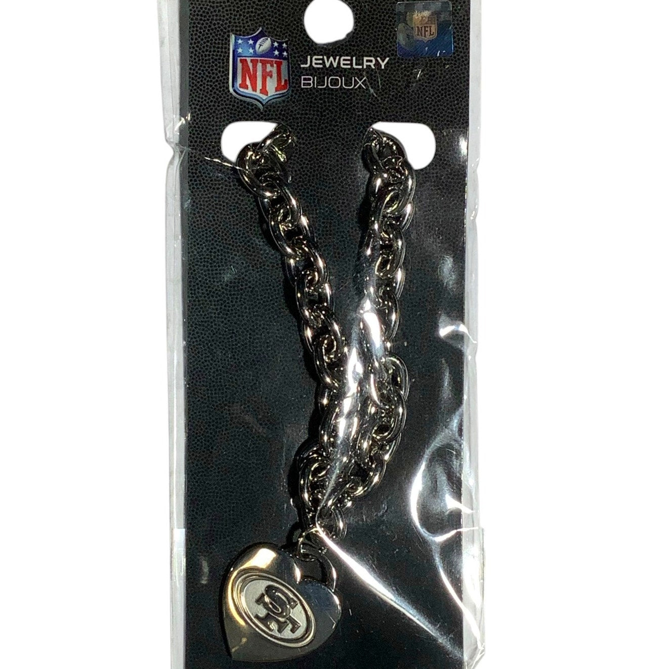 2009 NFL, San Francisco 49ers Heavy Chain Ladies Heart Charm Bracelet/Anklet