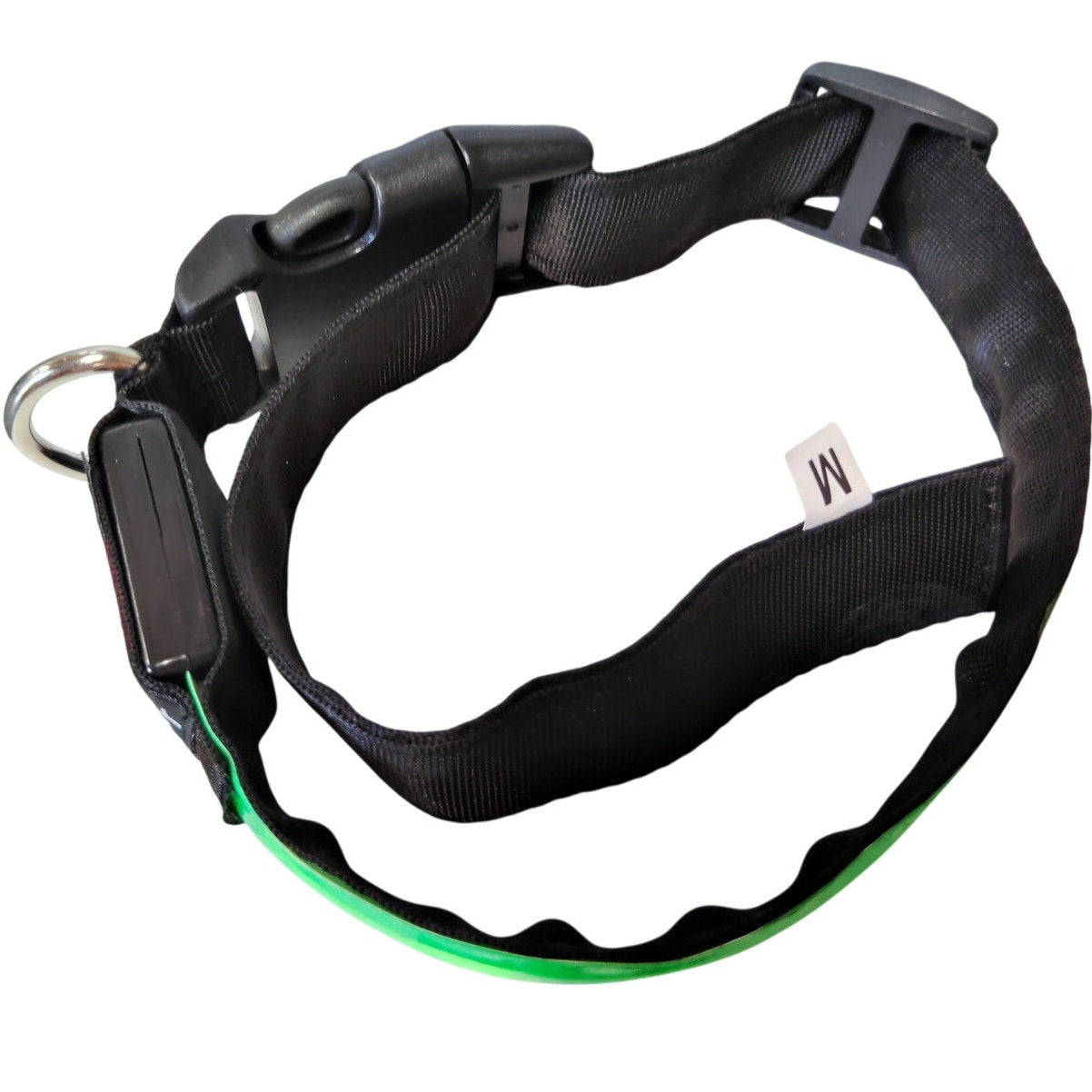 Light-Up Neon Green Dog Collar, 3 Choice Settings, Size Medium