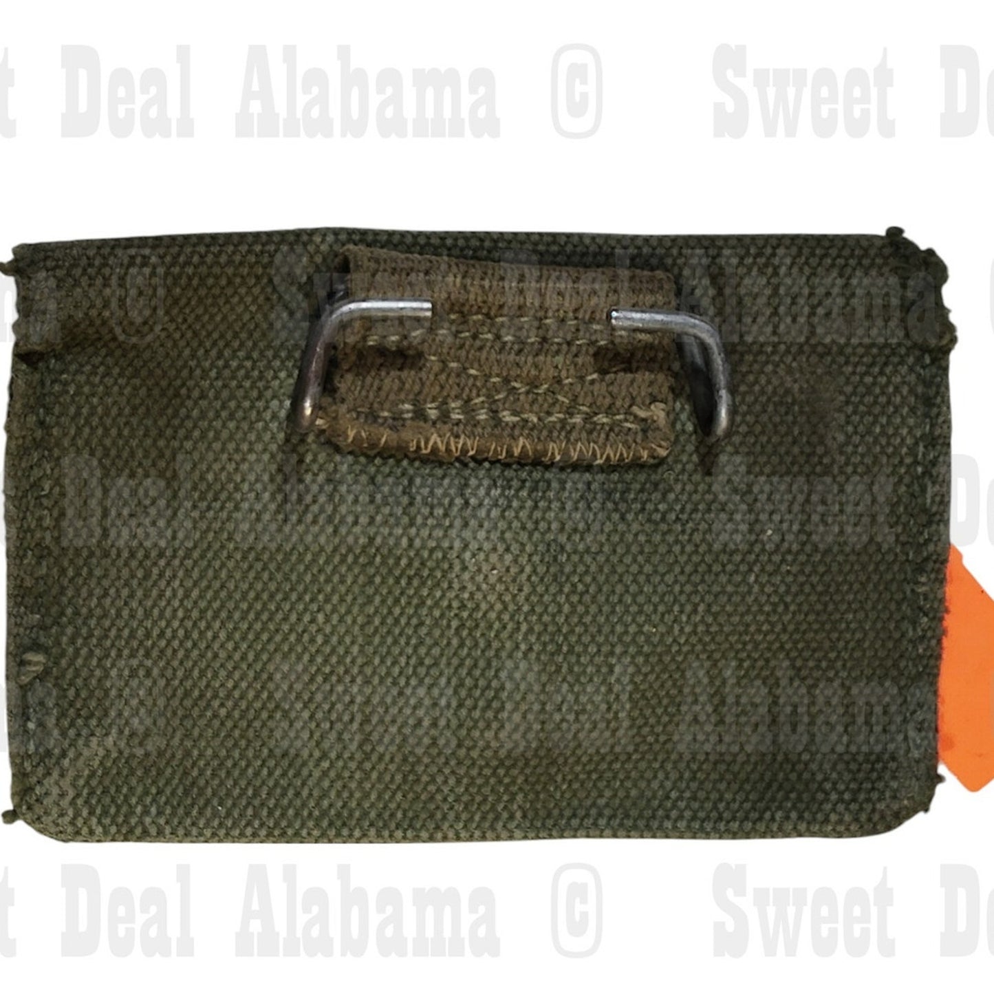WWII Canvas First Aid Pouch for Compress, USGI Field Gear w/ Clip 5-1/2 x 3-3/8"