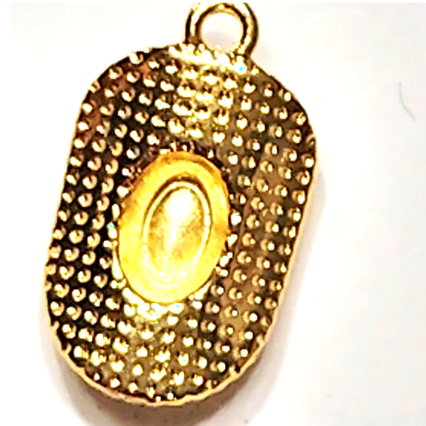 Cowboy Hat Charm Gold‑Tone Detailed Design 3/4" Pendant Jewelry Making