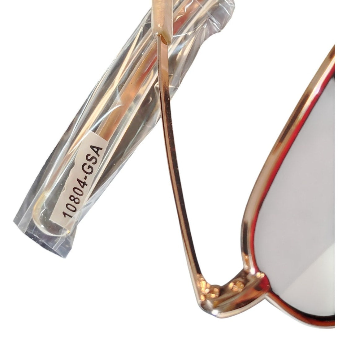 Vintage Aviator Sunglasses – Gold Frame with Hard Case & Faux Leather Cover