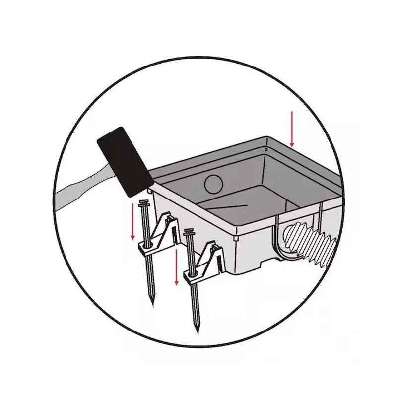 RELN 13"Sq. x 5"H Low Profile Catch Basin Kit (Black Plastic, Grate Included)