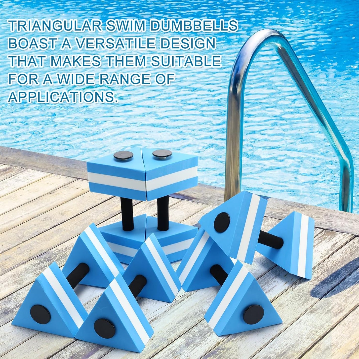 6 Pcs Triangular Water Dumbbells Foam Aqua Barbells Pool Exercise for Adults