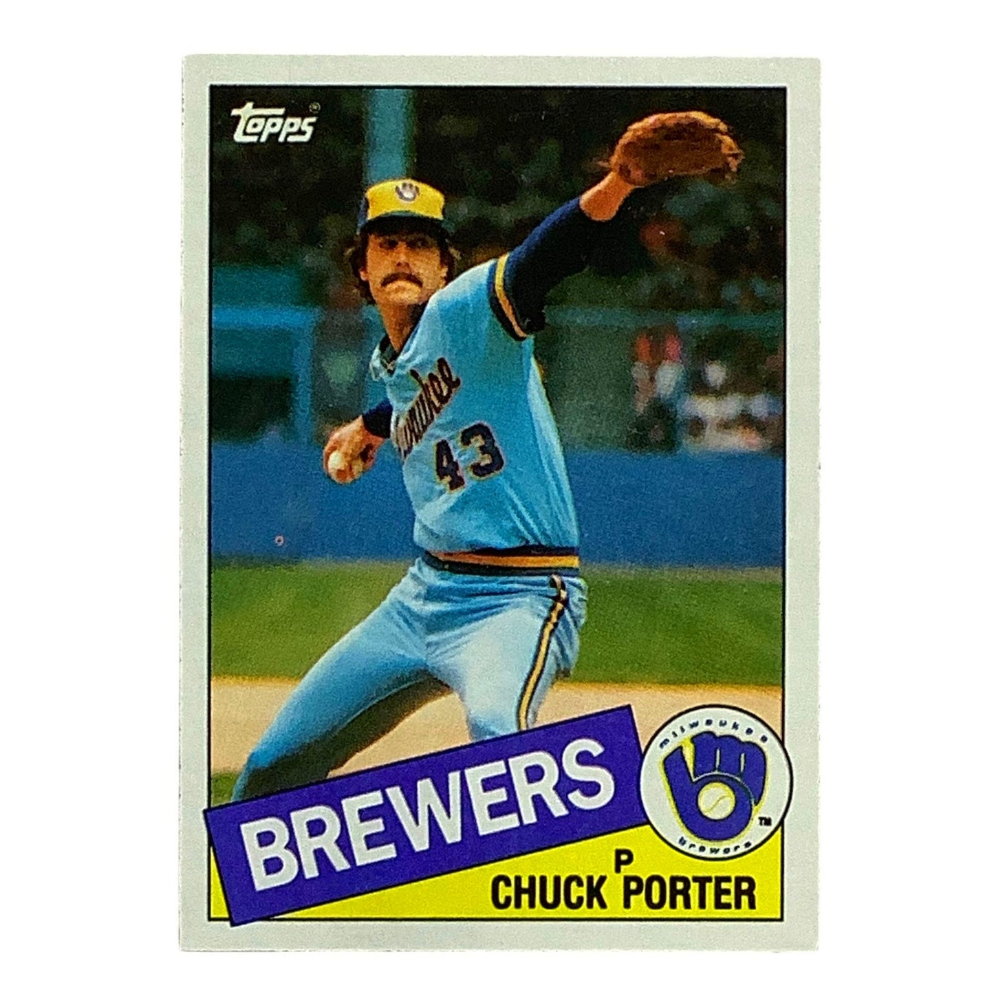 Chuck Porter, Milwaukee Brewers, MLB, Topps 1985, Card 32, EX/NM