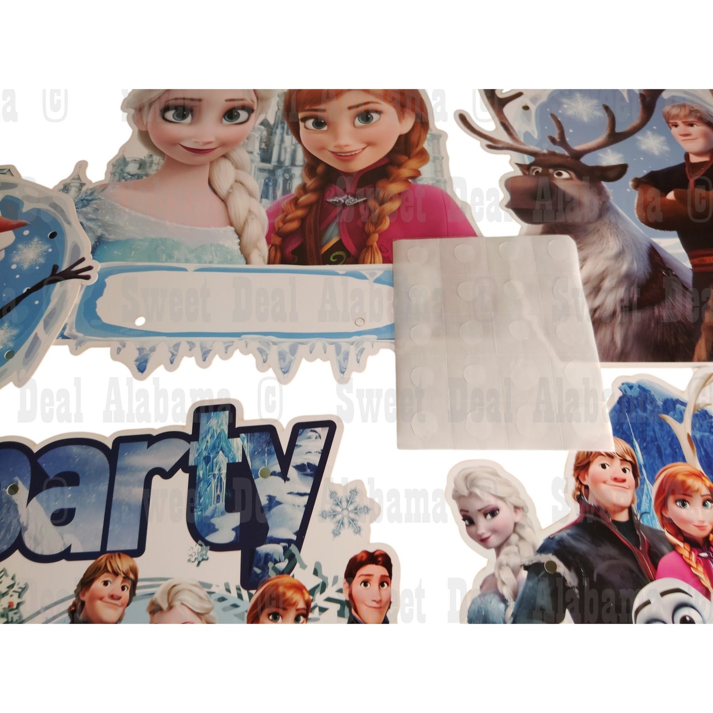 Frozen Party Vertical Hanging Signs – Welcome Banner with All Characters