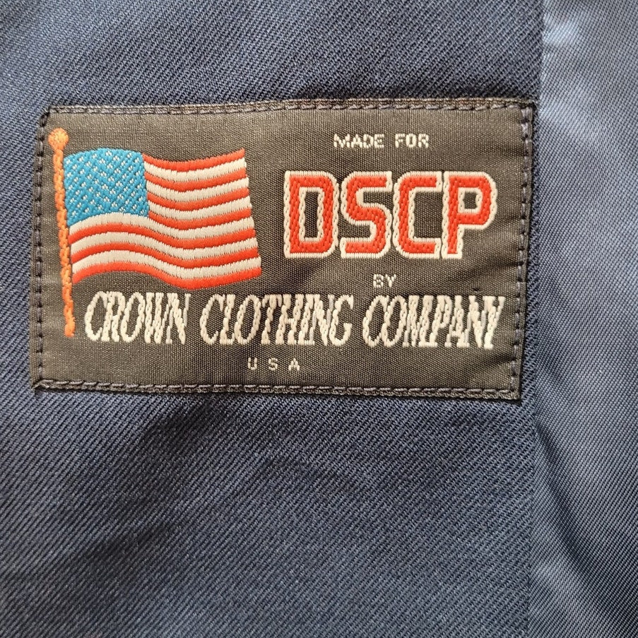 1998 USAF Men’s Dress Blue Coat – Shade 1620, 43L, Poly/Wool Serge, Crown Clothing Co.