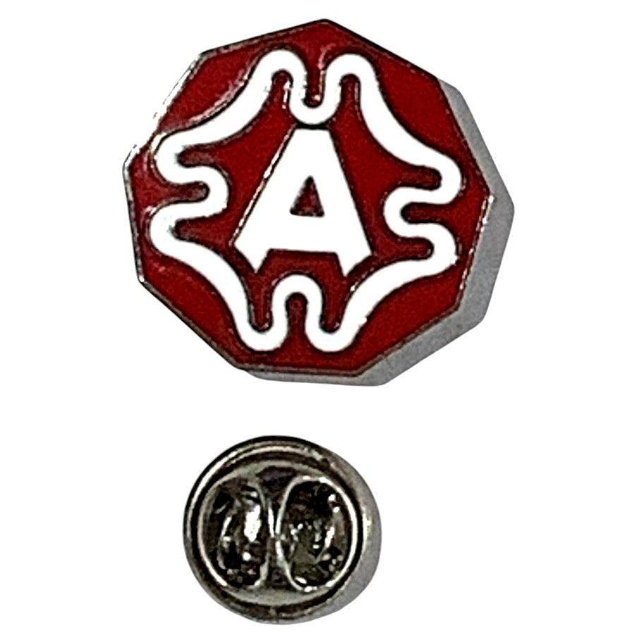 9th Ninth Army WWII AFRICOM Simpson Lapel / Hat Pin 7/8"D, Red w/ White Text