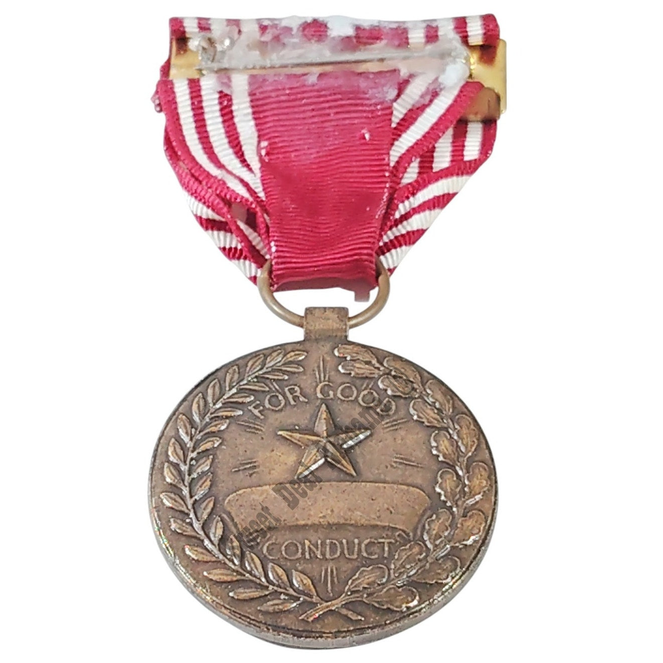 Vintage U.S. Army Good Conduct Medal Pinback, 1-1/4"D x 3"H Overall
