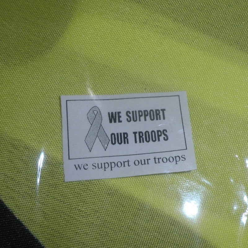We Support Our Troops, Yellow Ribbon Flag, 3' x 5' Poly Flag / Banner, Grommets